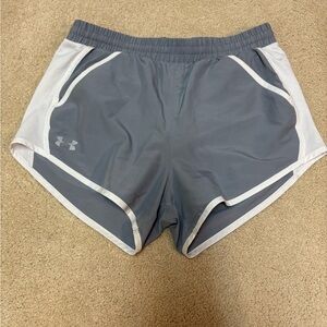 Under Armour Women's Gray and White Athletic Shorts